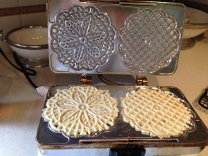 Metal pizzelle iron works best