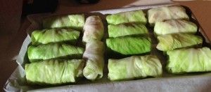 Rolled and placed on cookie sheet to freeze