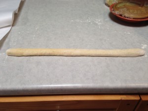 Dough rolled into a rope