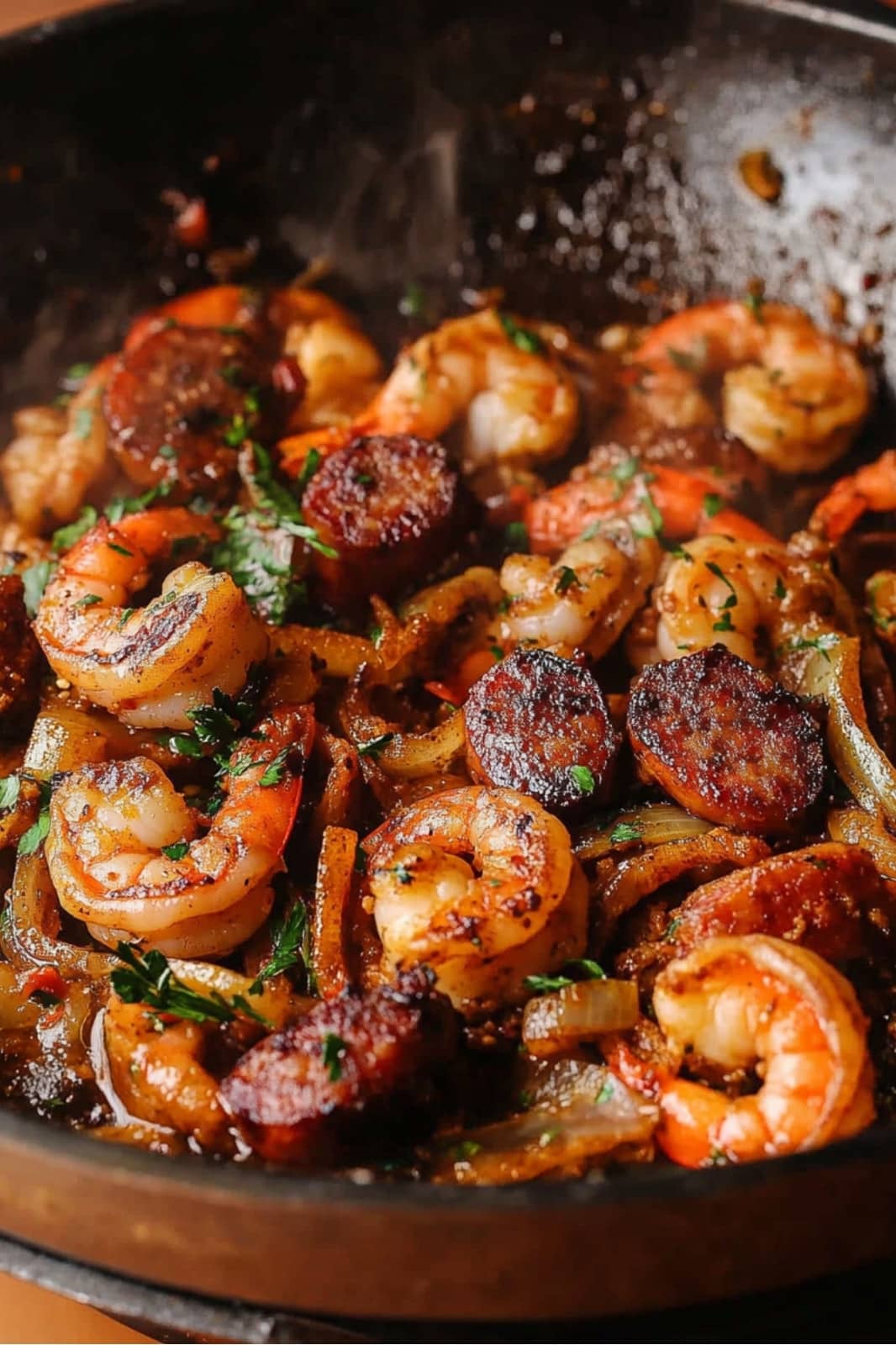 This Creamy Cajun Shrimp Pasta with Sausage recipe is a deliciously spicy dish! Fettuccine pasta, shrimp, and sausage in a creamy Cajun sauce make for a perfect weeknight meal.