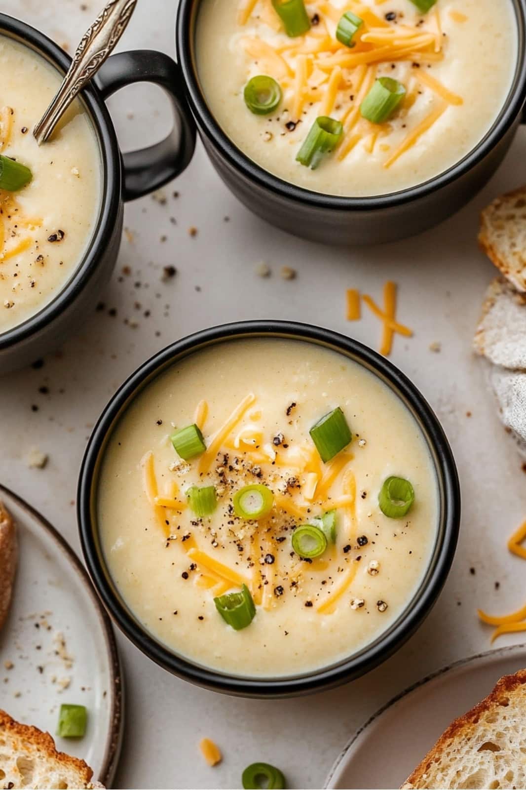 Roasted Garlic Cheddar Cauliflower Soup Recipe