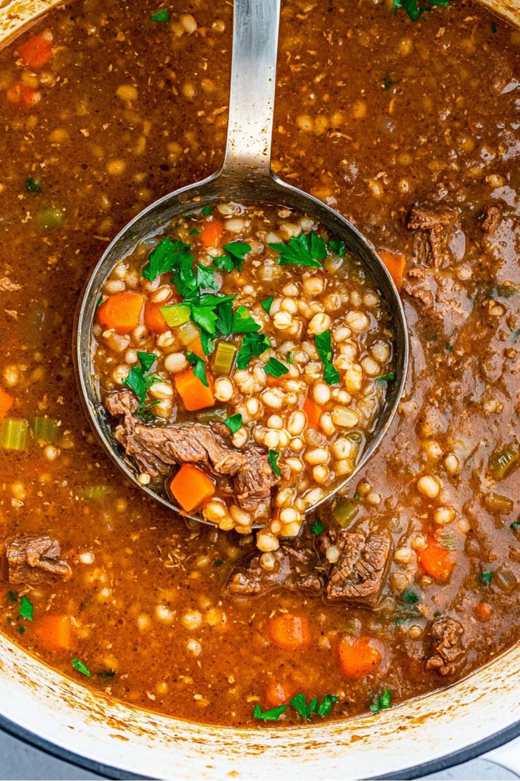 This Easy Beef Barley Soup recipe is hearty and comforting! Made with tender beef, vegetables, and barley in a rich broth, it’s perfect for a cozy meal. Ready in just over an hour!