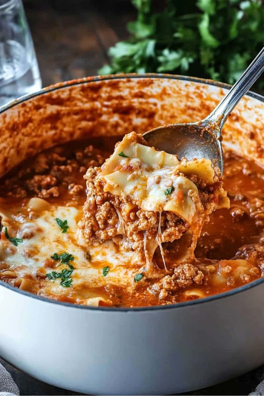 This Easy Lasagna Soup recipe is a hearty, one-pot meal! Made with ground beef, lasagna noodles, and a rich tomato broth, it's perfect for a quick and comforting weeknight dinner. Ready in 50 minutes!