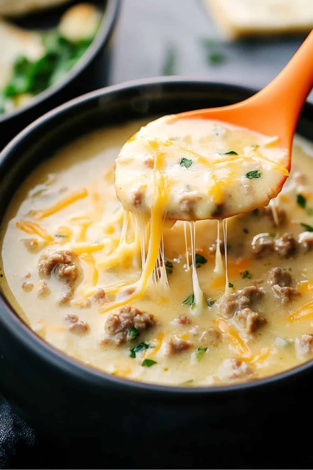 Cheesy Hamburger Potato Soup Recipe