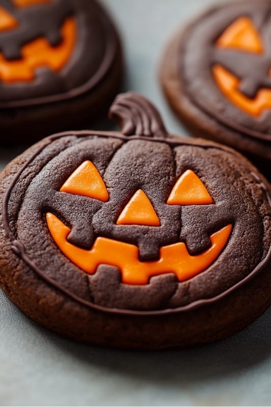 Jack-o’-Lantern Chocolate Sugar Cookies Recipe