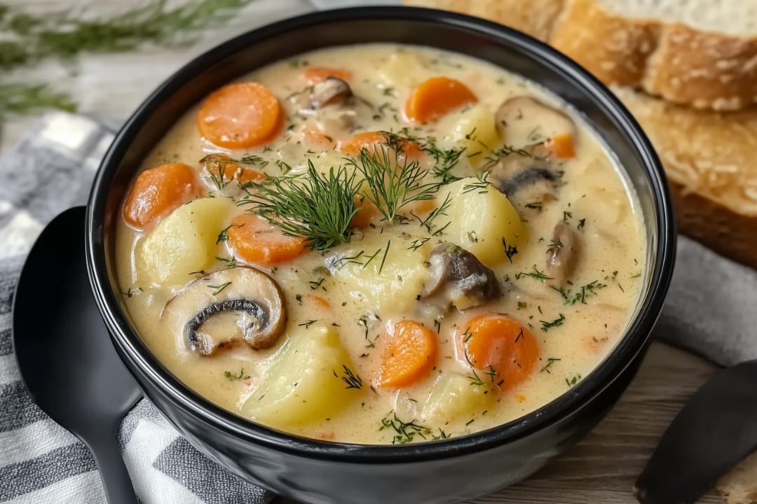 Russian Potato and Mushroom Soup Recipe