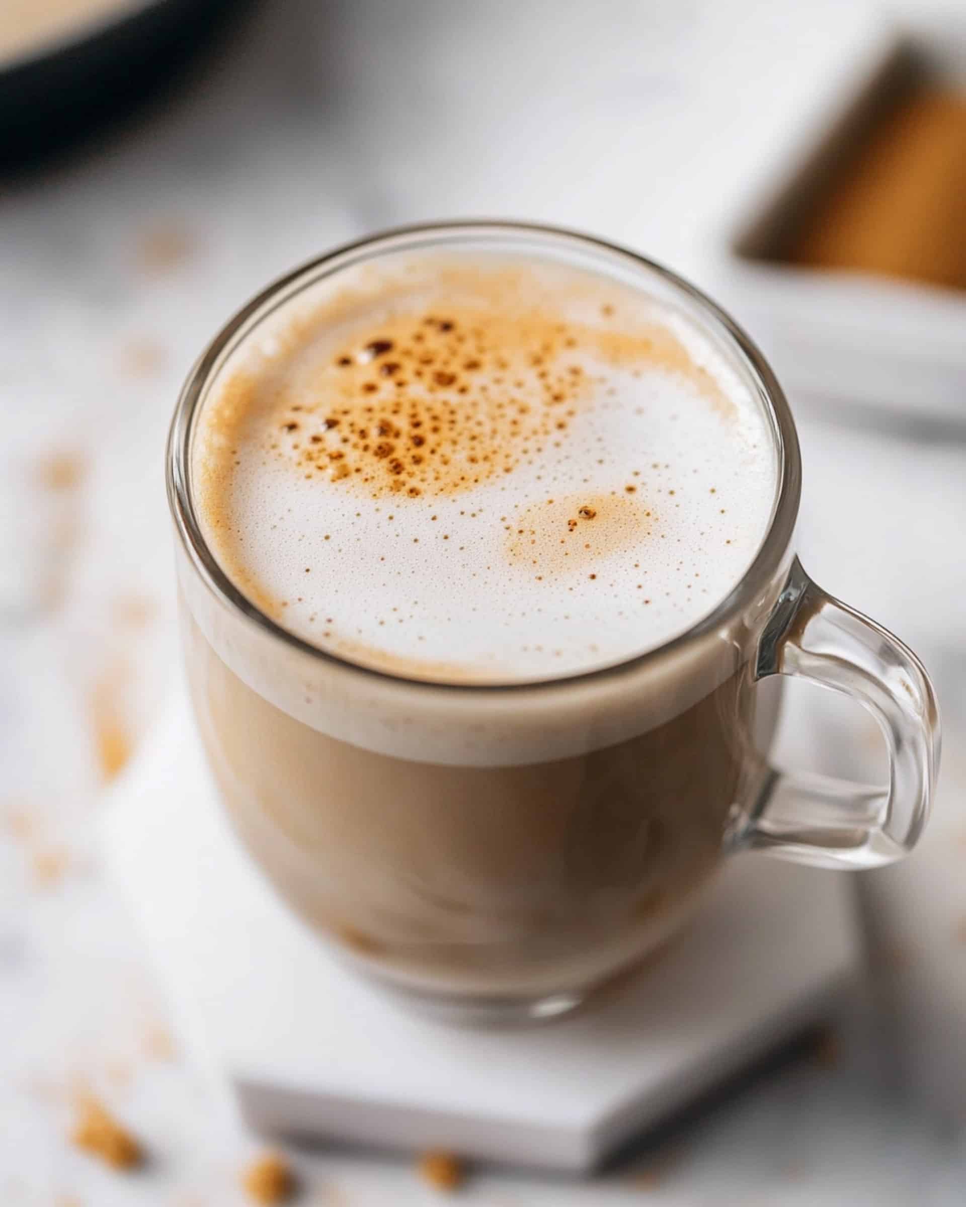 Make an Easy Homemade Vanilla Latte in just 5 minutes! This creamy latte with homemade vanilla syrup is perfect for mornings or a cozy treat at home.