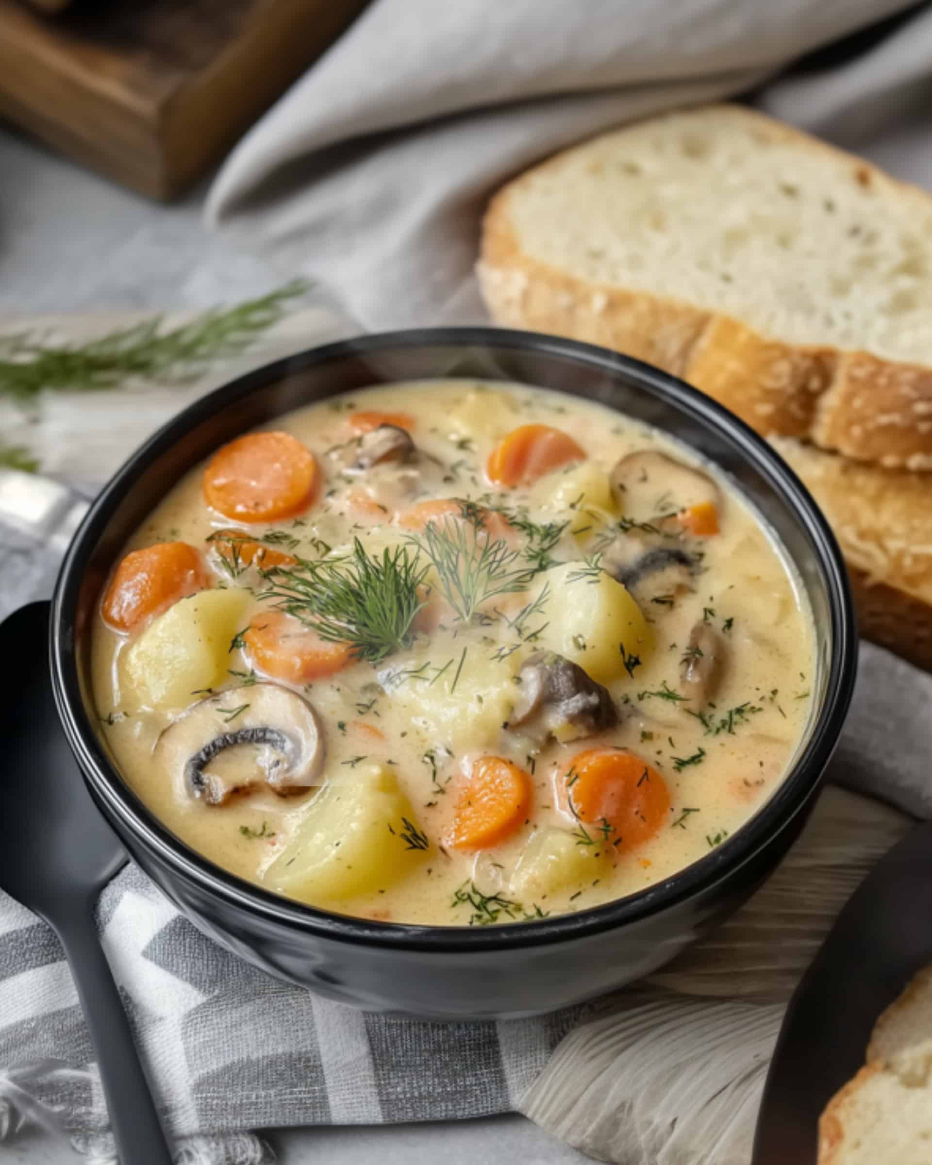 Russian Potato and Mushroom Soup Recipe