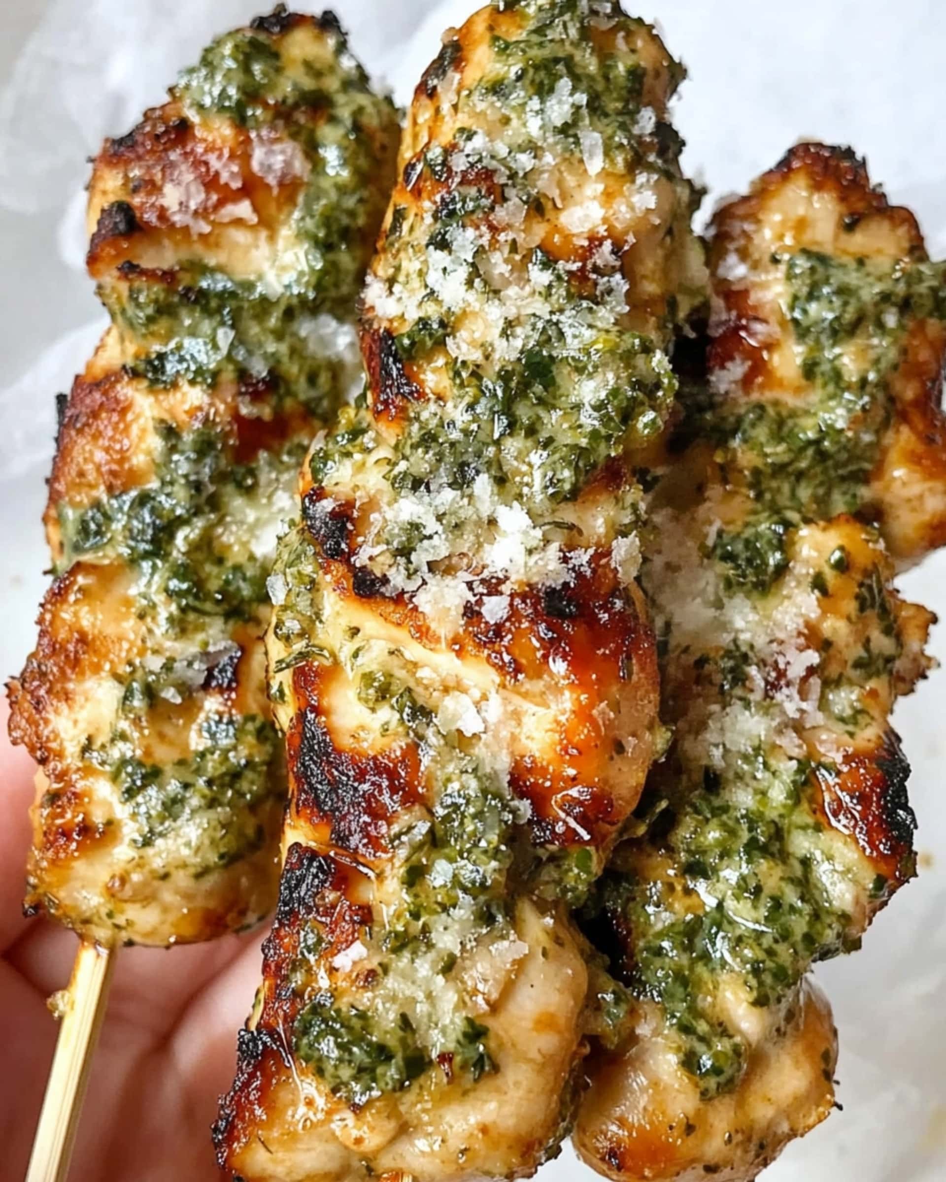 Garlic Parmesan Chicken Skewers Recipe