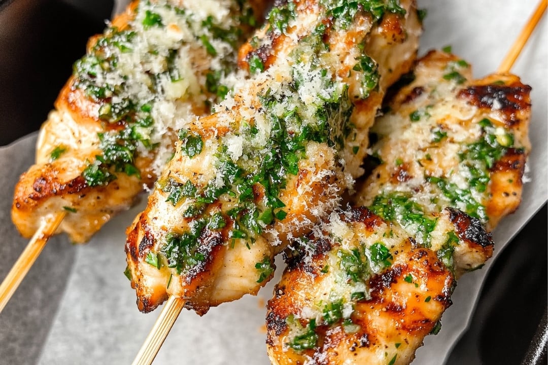 Garlic Parmesan Chicken Skewers Recipe