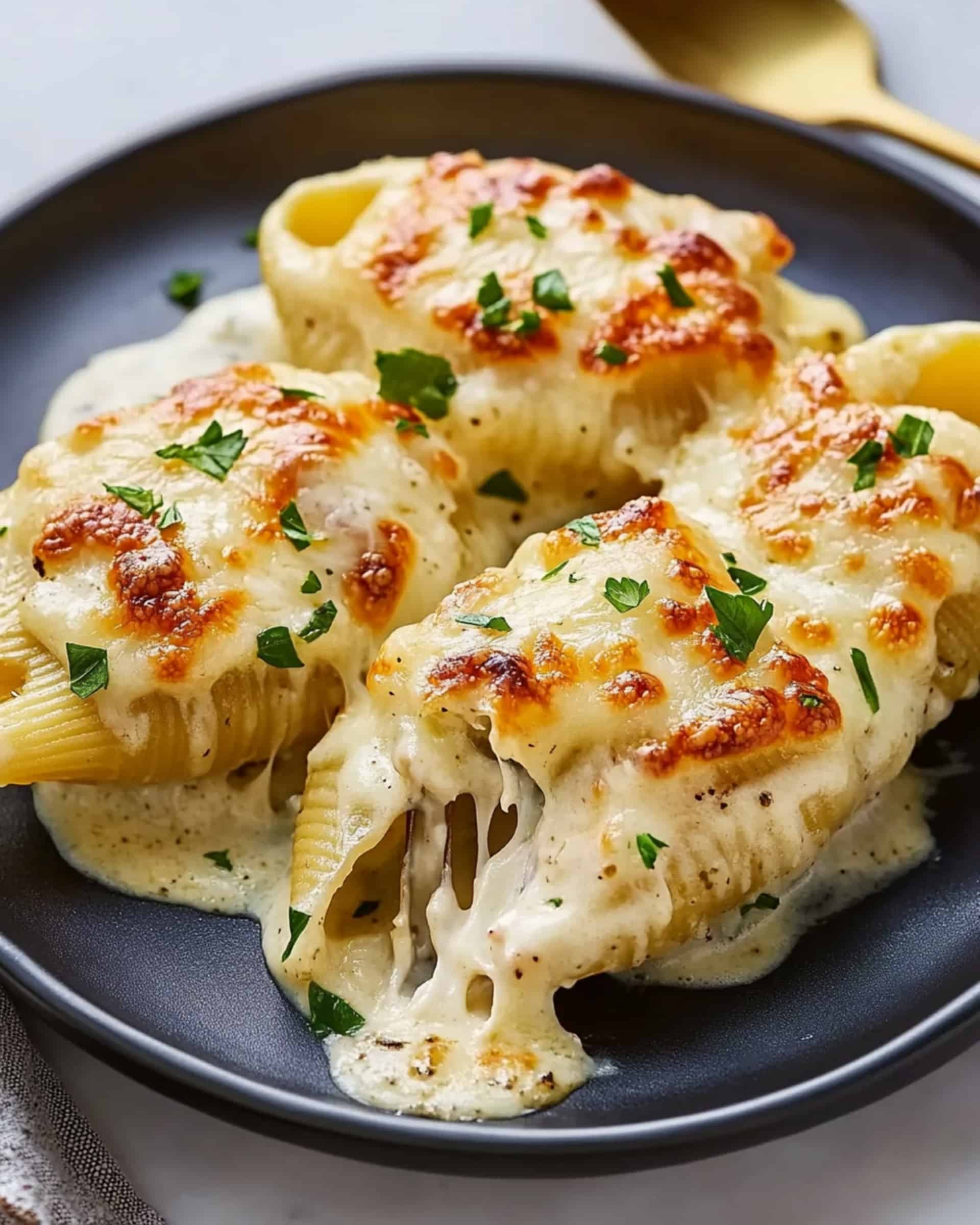 Garlic Parmesan Chicken Alfredo Stuffed Shells Recipe