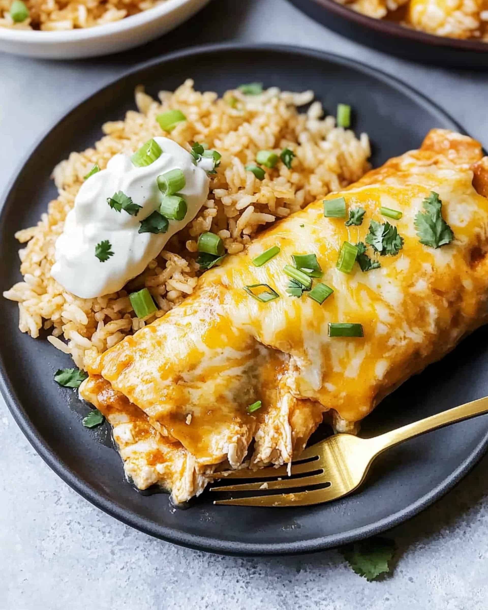 Smothered Green Chile Chicken Burritos Recipe