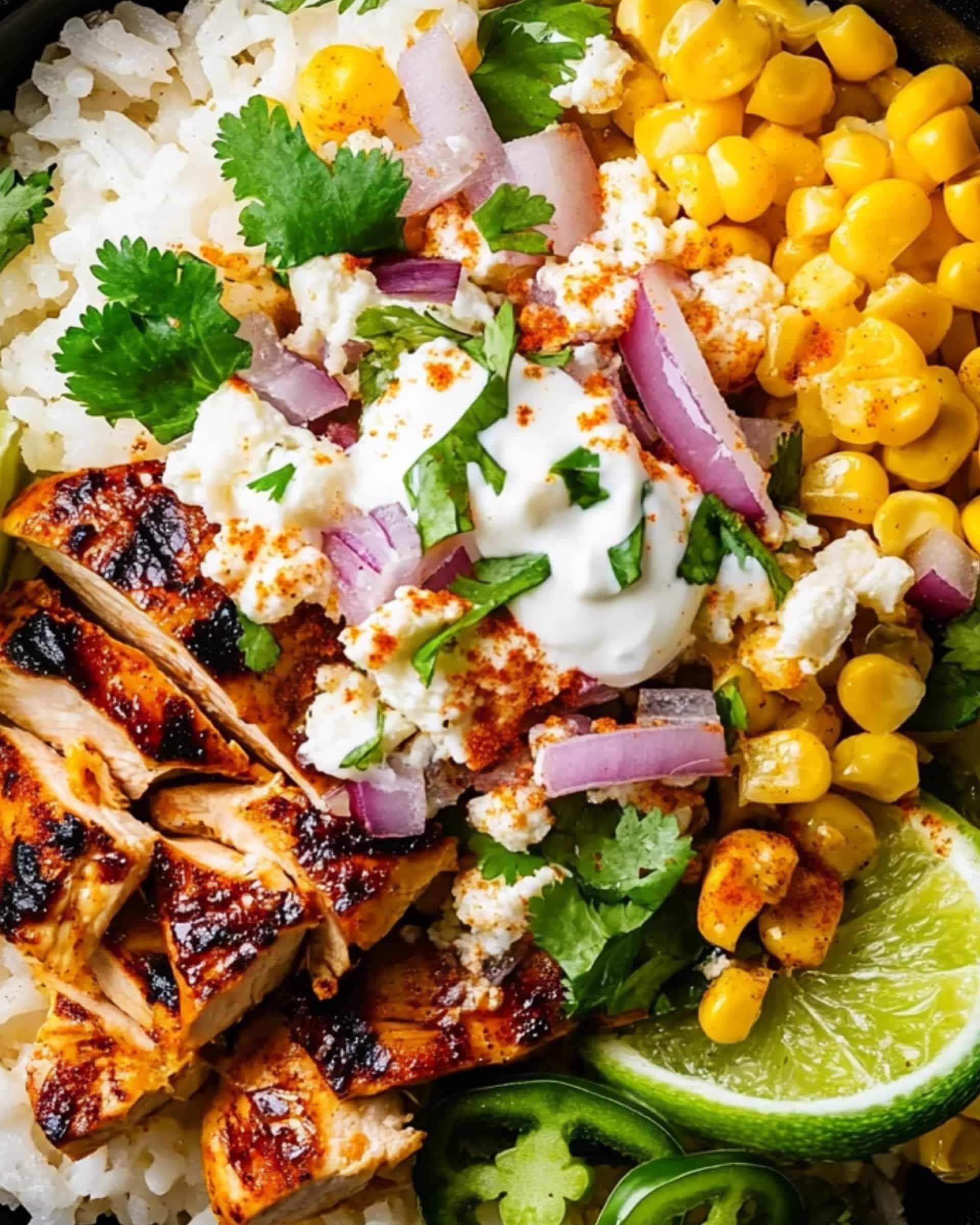 Street Corn Chicken Rice Bowls Recipe