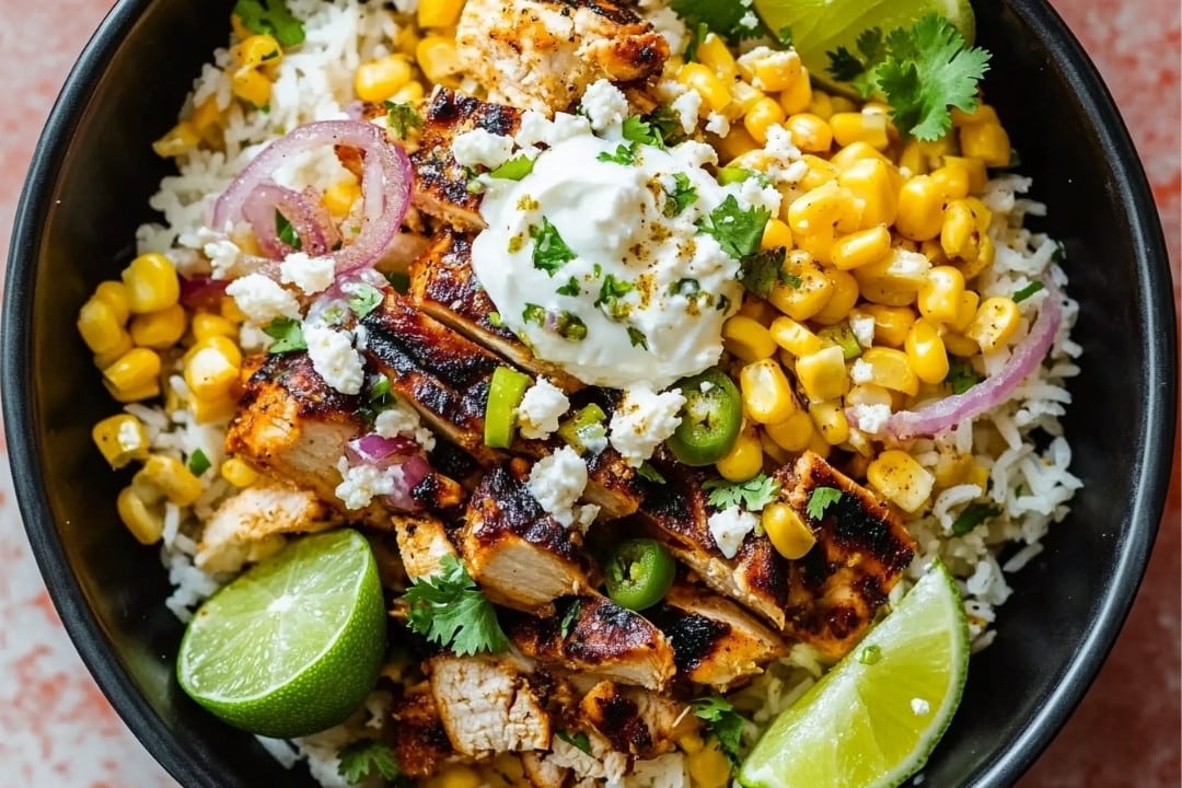 Street Corn Chicken Rice Bowls Recipe