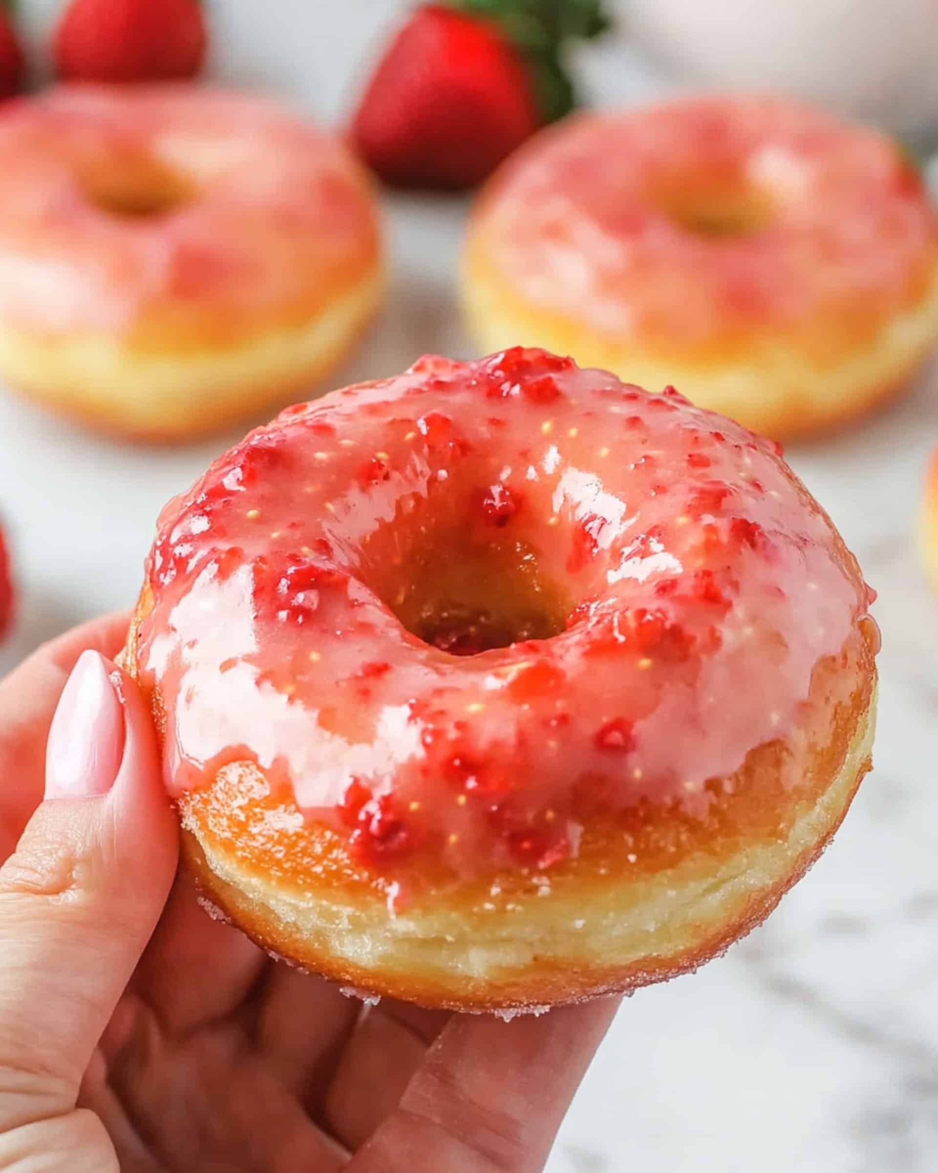 Vanilla Donuts with Strawberry Glaze Recipe