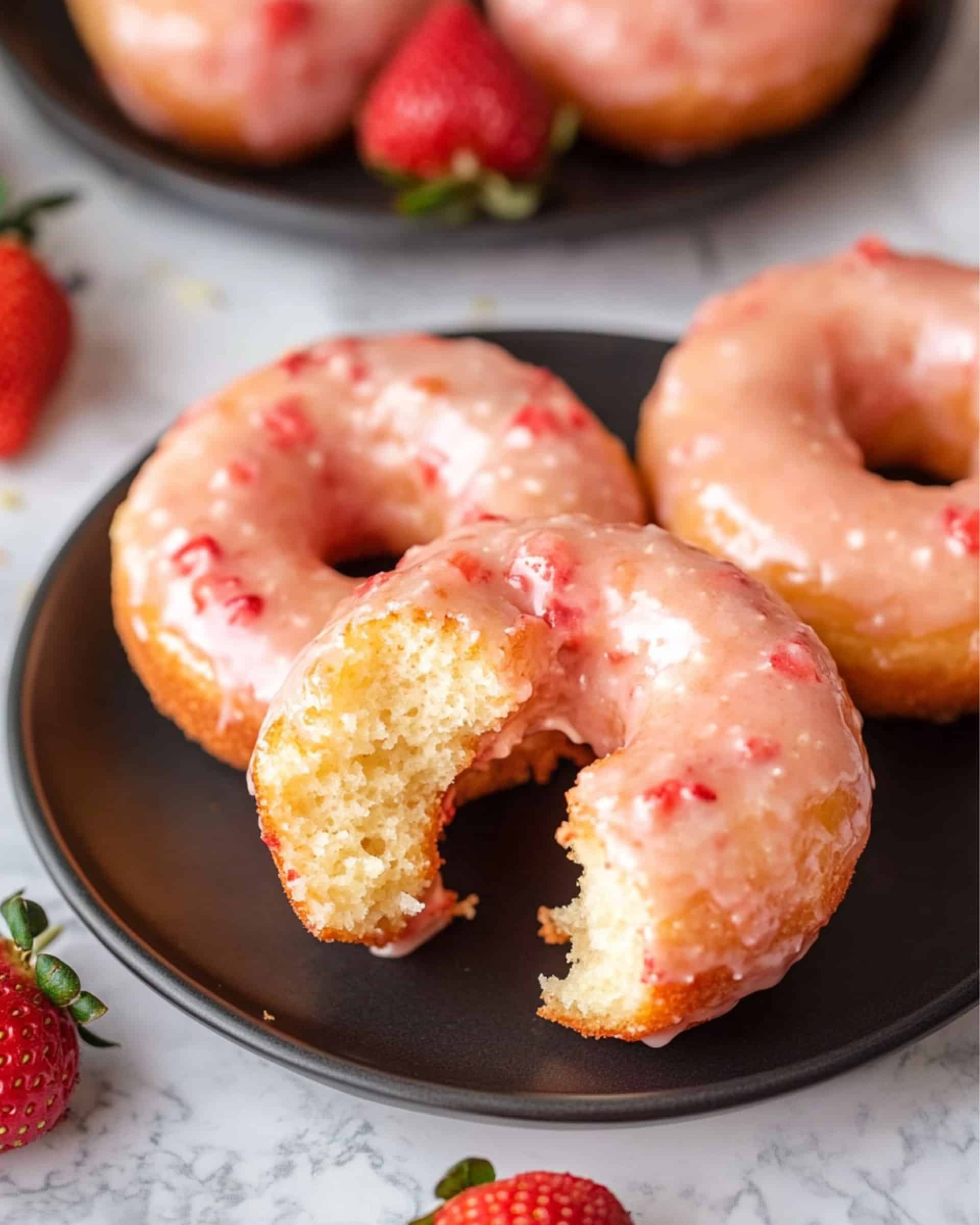 Vanilla Donuts with Strawberry Glaze Recipe