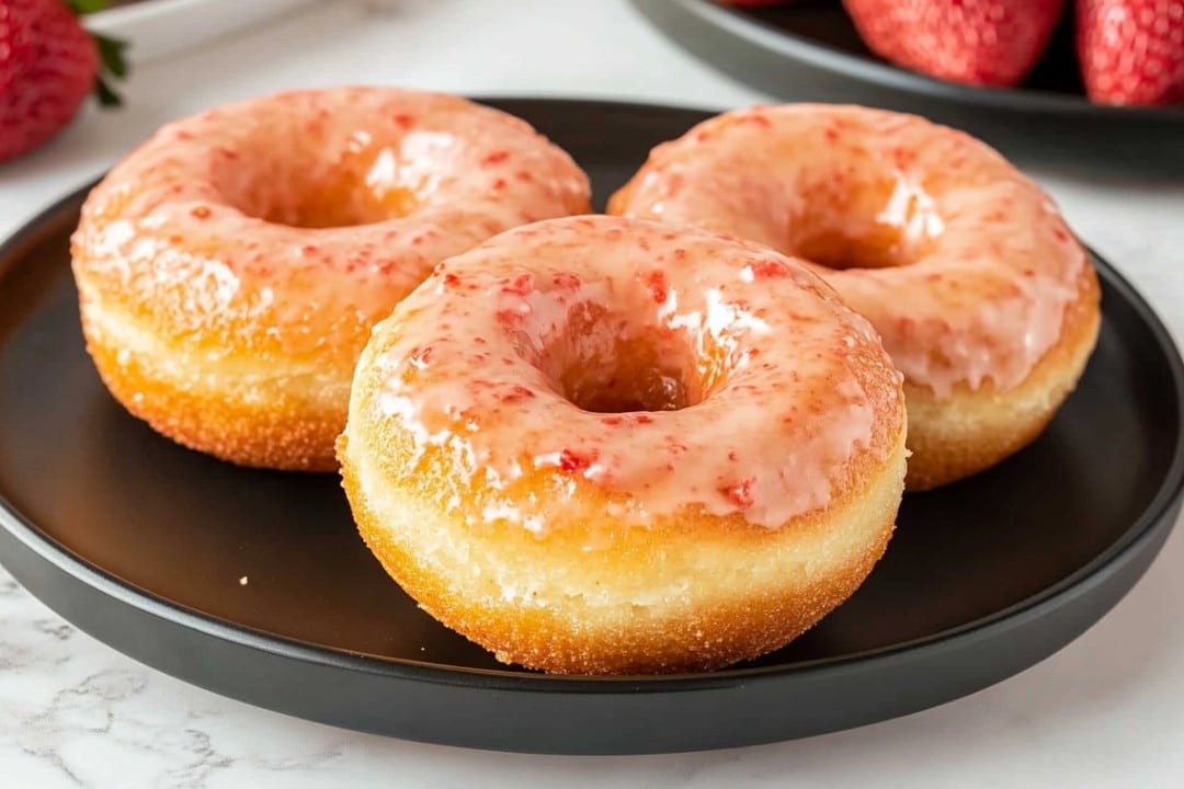 Vanilla Donuts with Strawberry Glaze Recipe