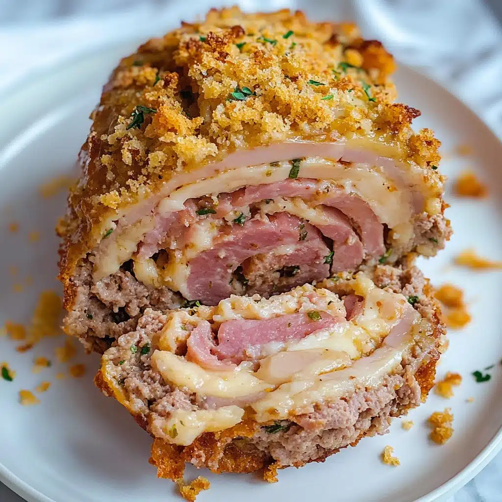 Cheesy Chicken Cordon Bleu Meatloaf Recipe - Recipe Image