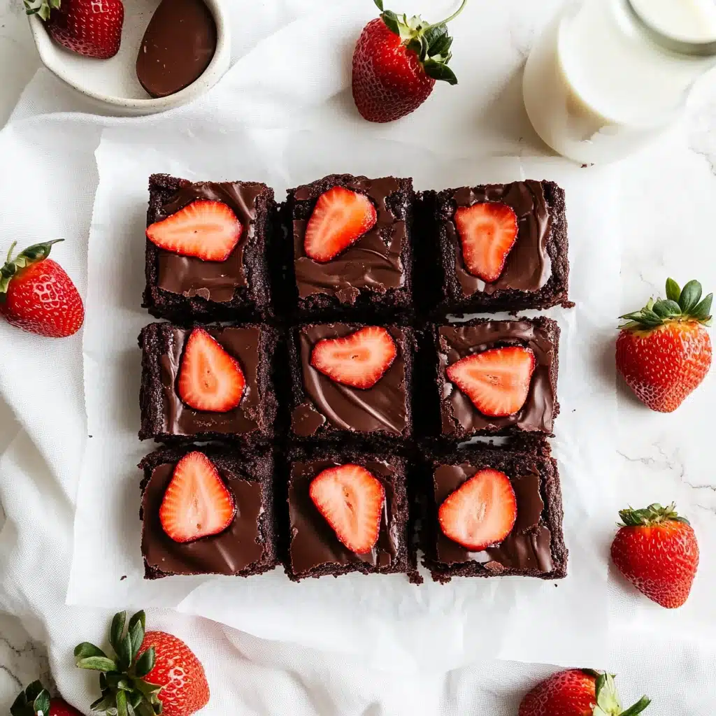 Strawberry-Topped Fudgy Chocolate Brownies Recipe - Recipe Image