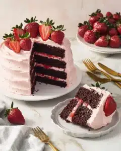 Strawberry Chocolate Layer Cake Recipe
