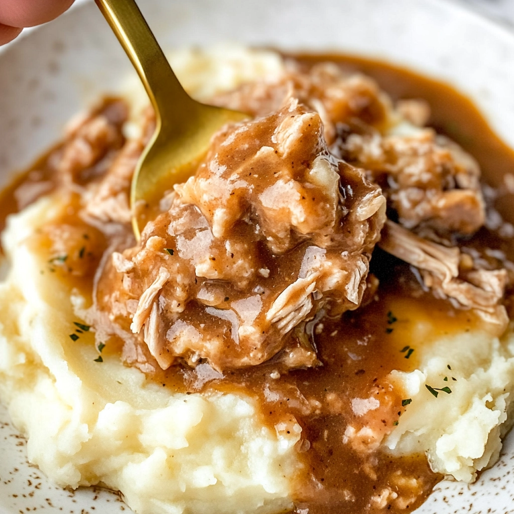 Savory Smothered Chicken with Cheesy Mashed Potatoes Recipe - Recipe Image