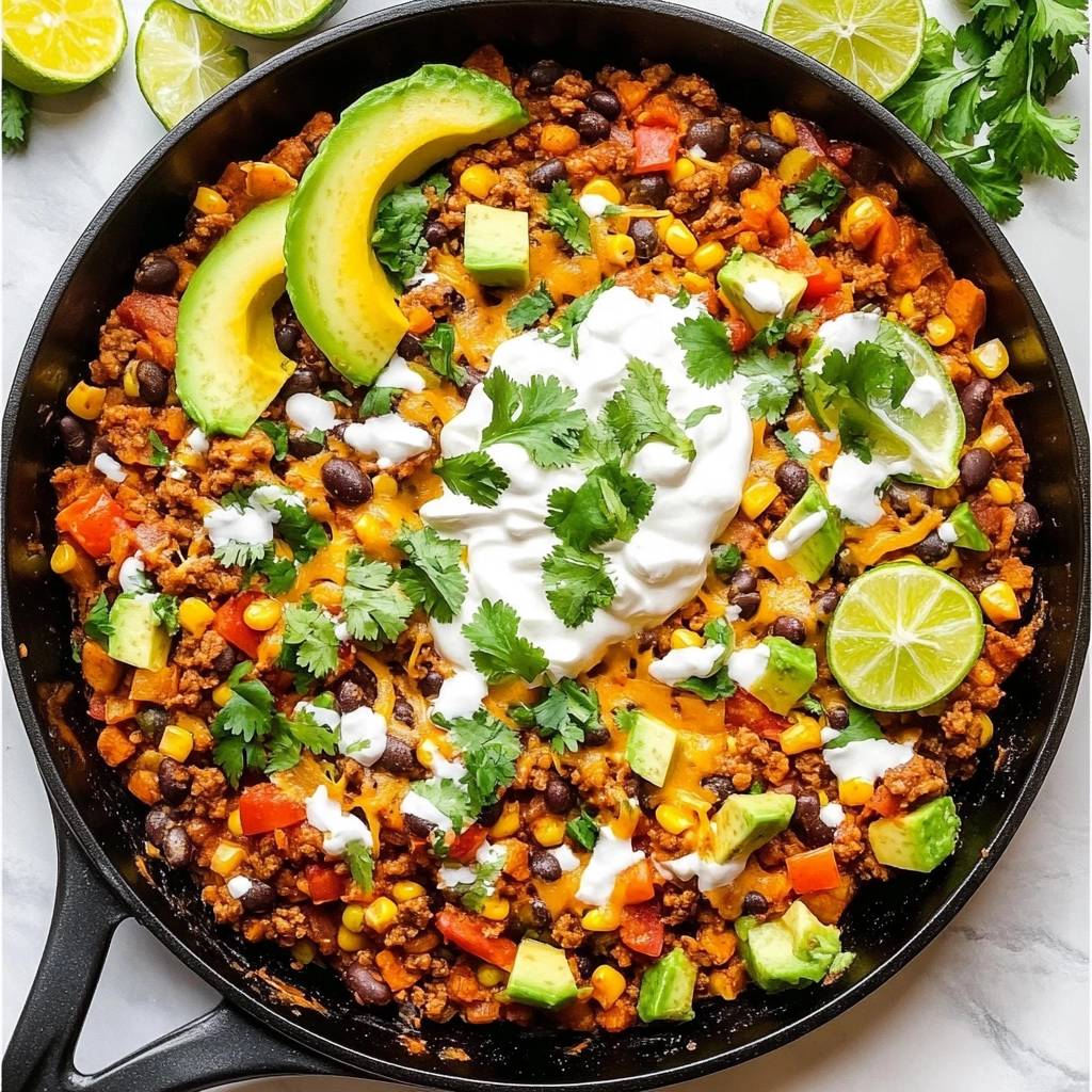 Mexican Beef and Veggie Skillet Recipe - Recipe Image