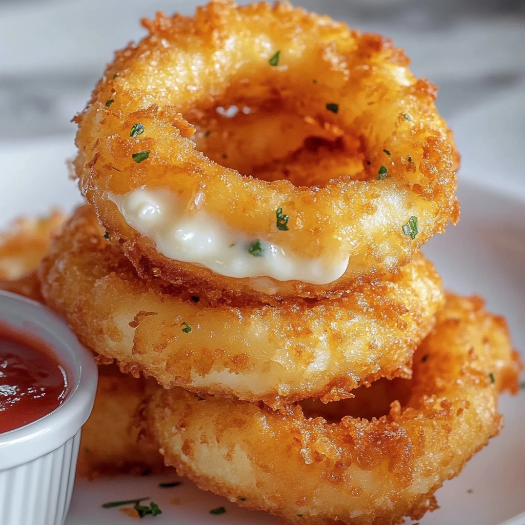 Crispy Cheesy Onion Rings Recipe - Recipe Image