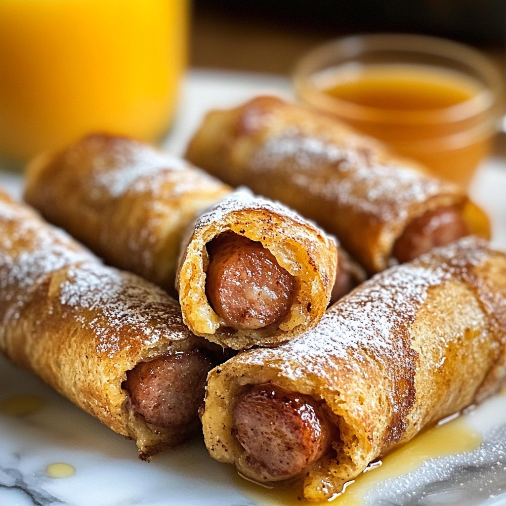 Savory Sausage French Toast Roll Ups Recipe - Recipe Image