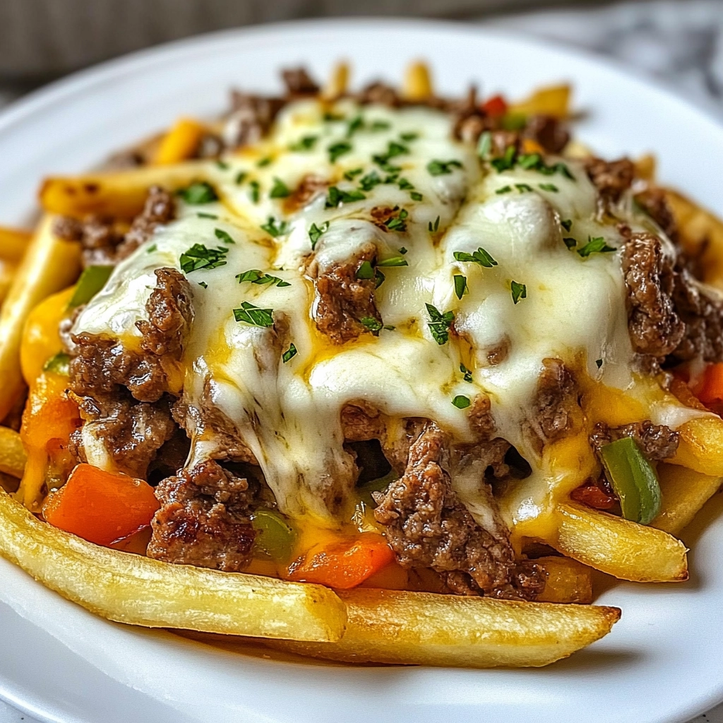 Philly Cheesesteak Fries Recipe - Recipe Image