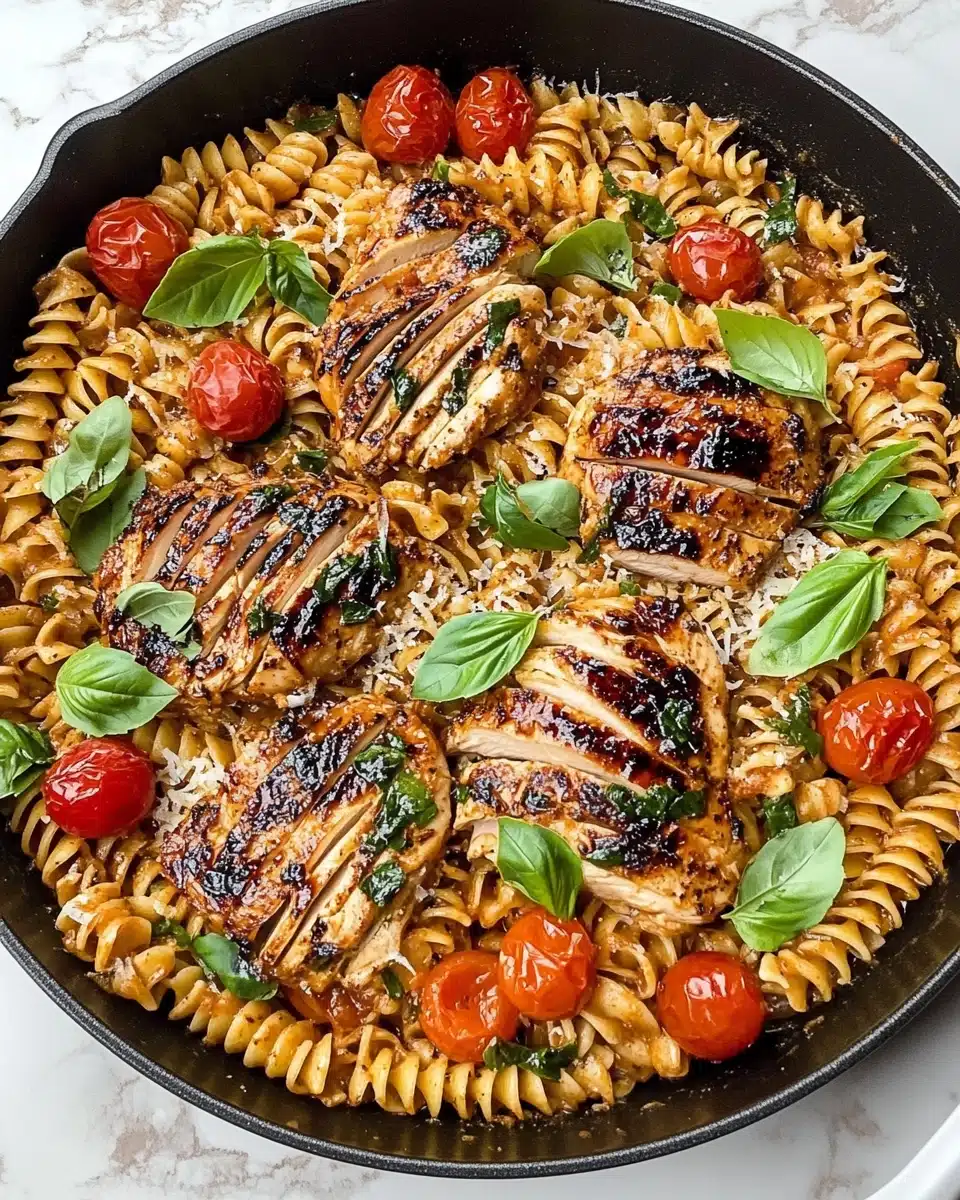 Tomato Basil Pasta with Balsamic Grilled Chicken Recipe