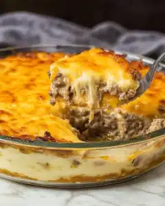 Cheesy Beef Burger Pie Recipe