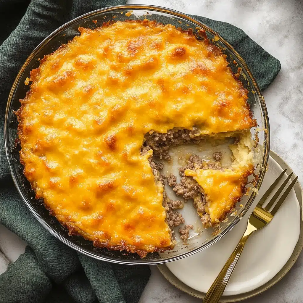 Cheesy Beef Burger Pie Recipe - Recipe Image
