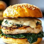 Spinach Feta Chicken Burgers Recipe