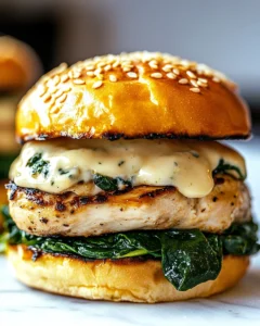Spinach Feta Chicken Burgers Recipe