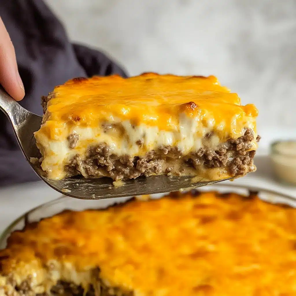 Cheesy Beef Burger Pie Recipe - Recipe Image