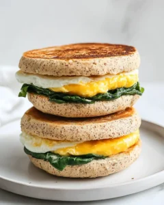 Spinach & Egg Meal Prep Breakfast Sandwiches Recipe