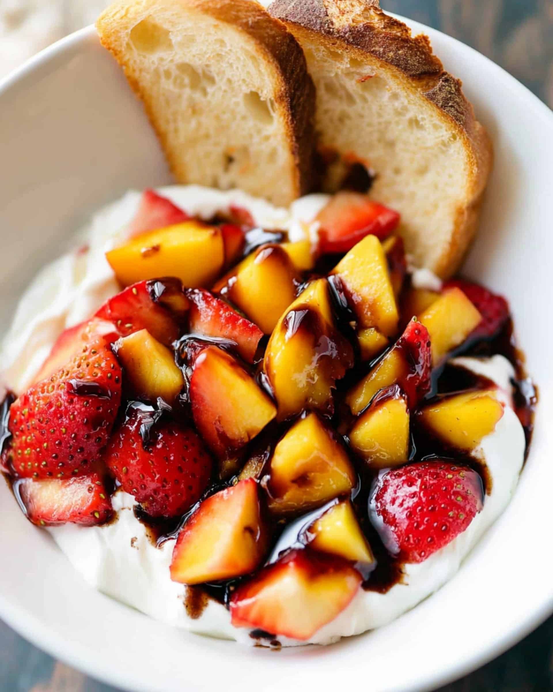 Whipped Honey Goat Cheese Dip with Balsamic Fruit Recipe