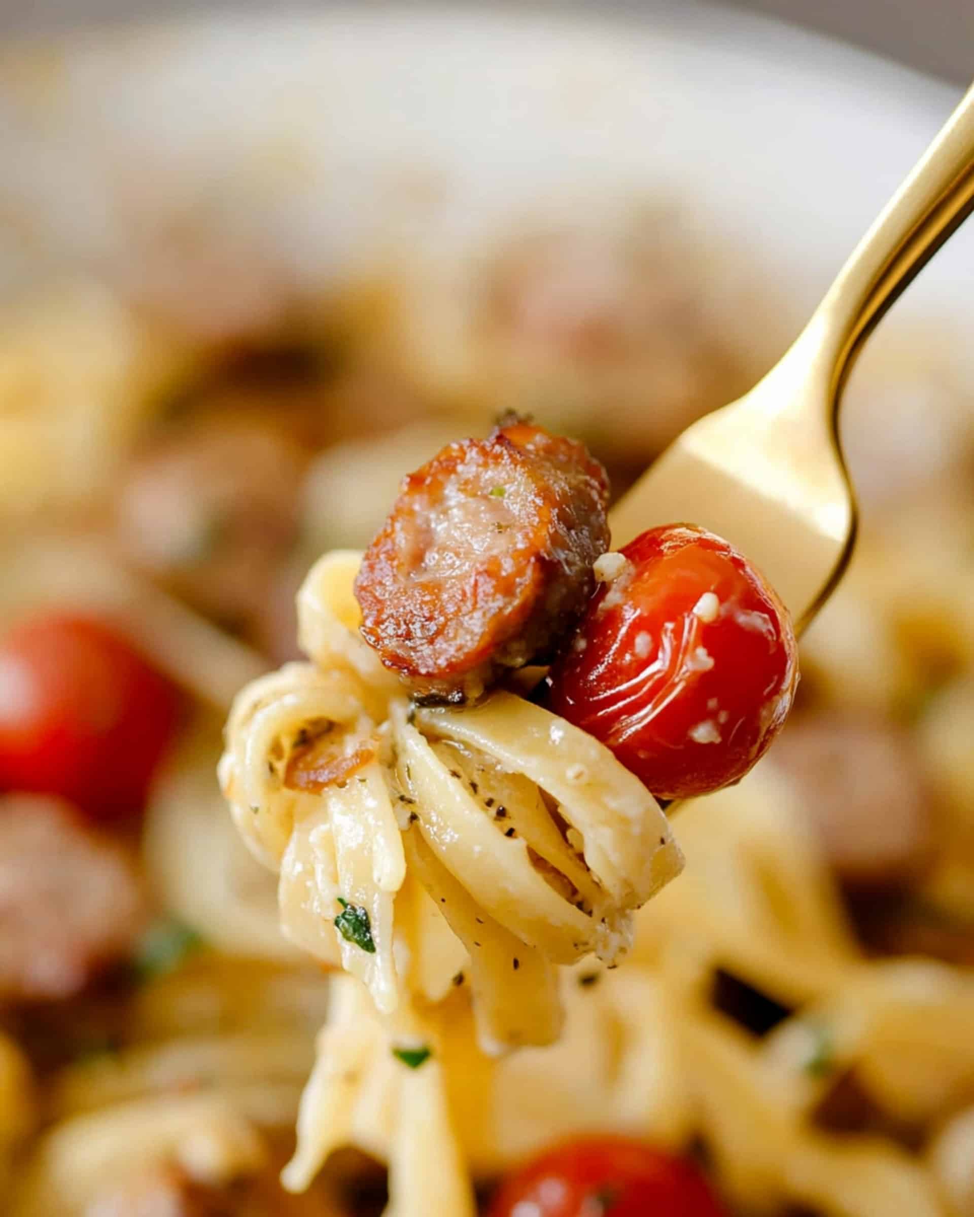 Chicken Sausage Fettuccine Alfredo Recipe
