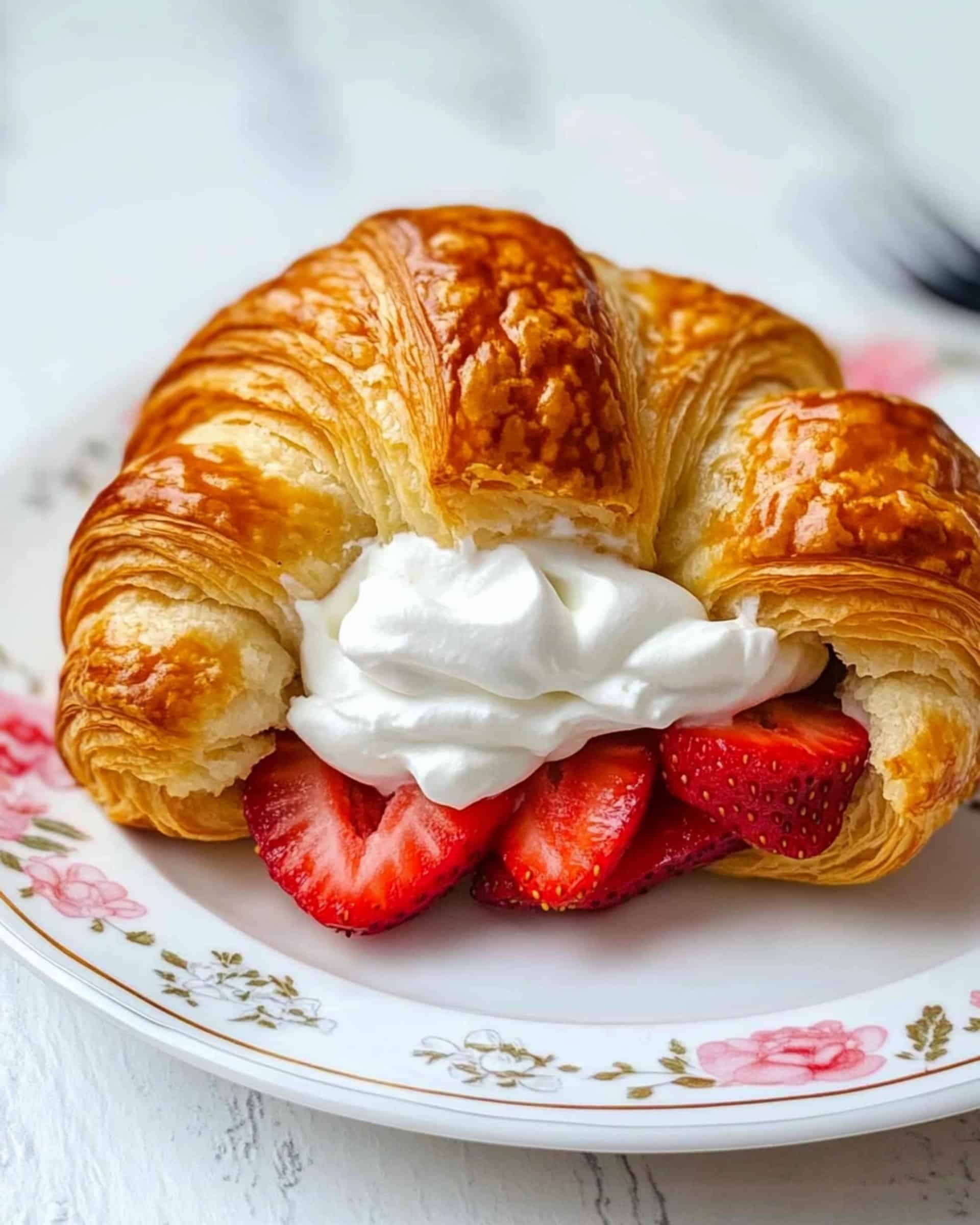 Strawberry Croissant Sandwich with Almond Whipped Cream Recipe