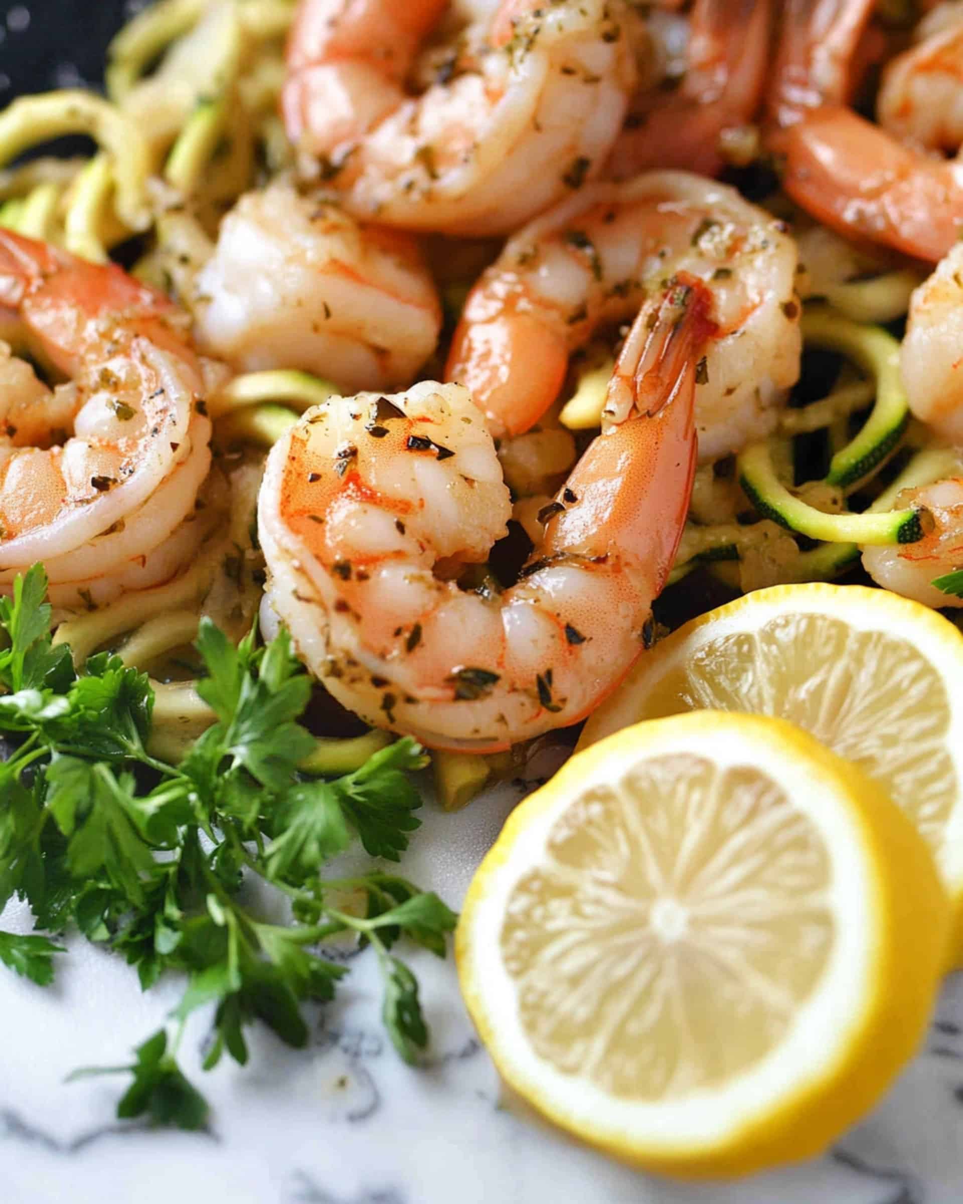 Lemon Garlic Butter Shrimp with Zoodles Recipe