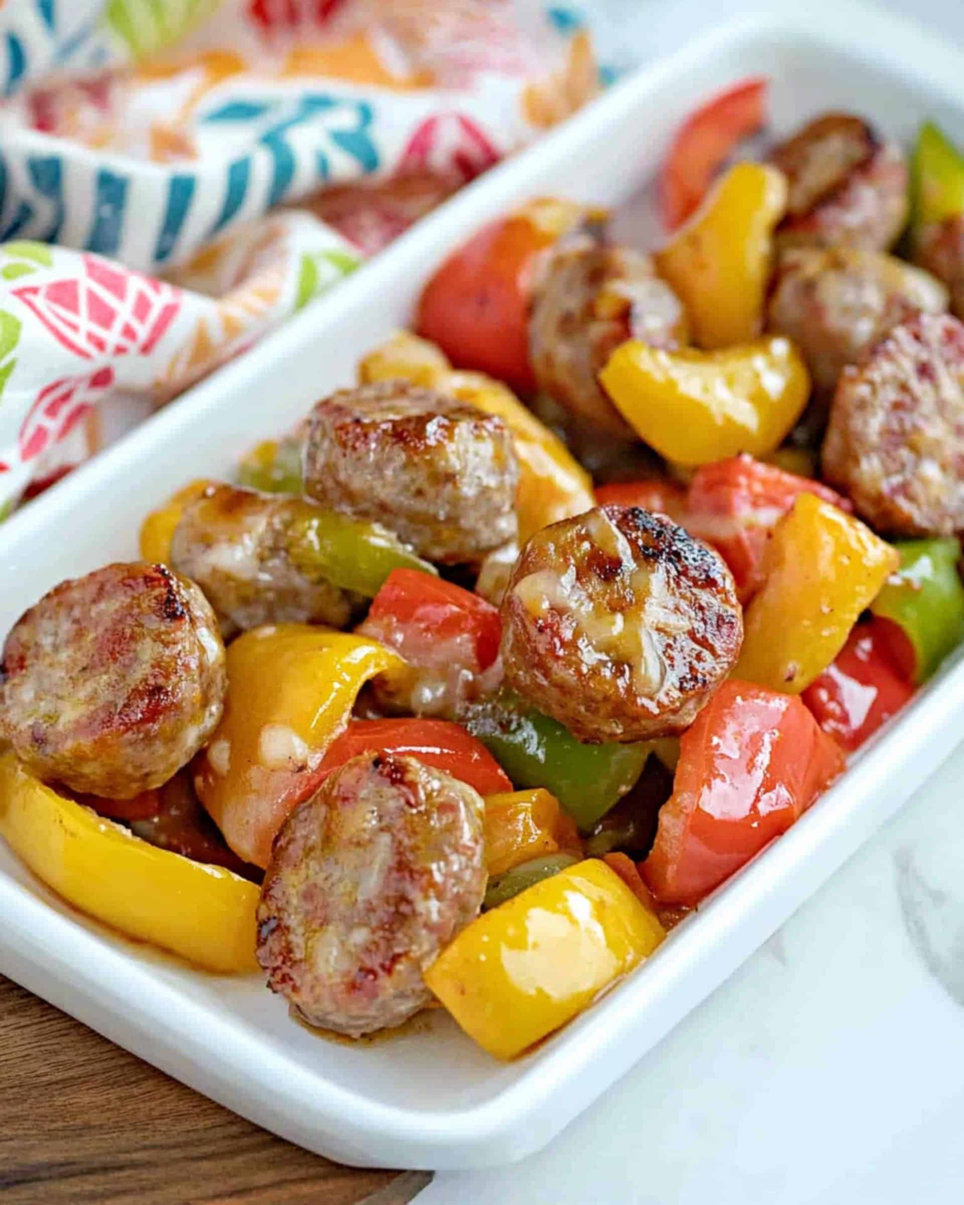 Cheesy Italian Sausage Bake with Peppers Recipe