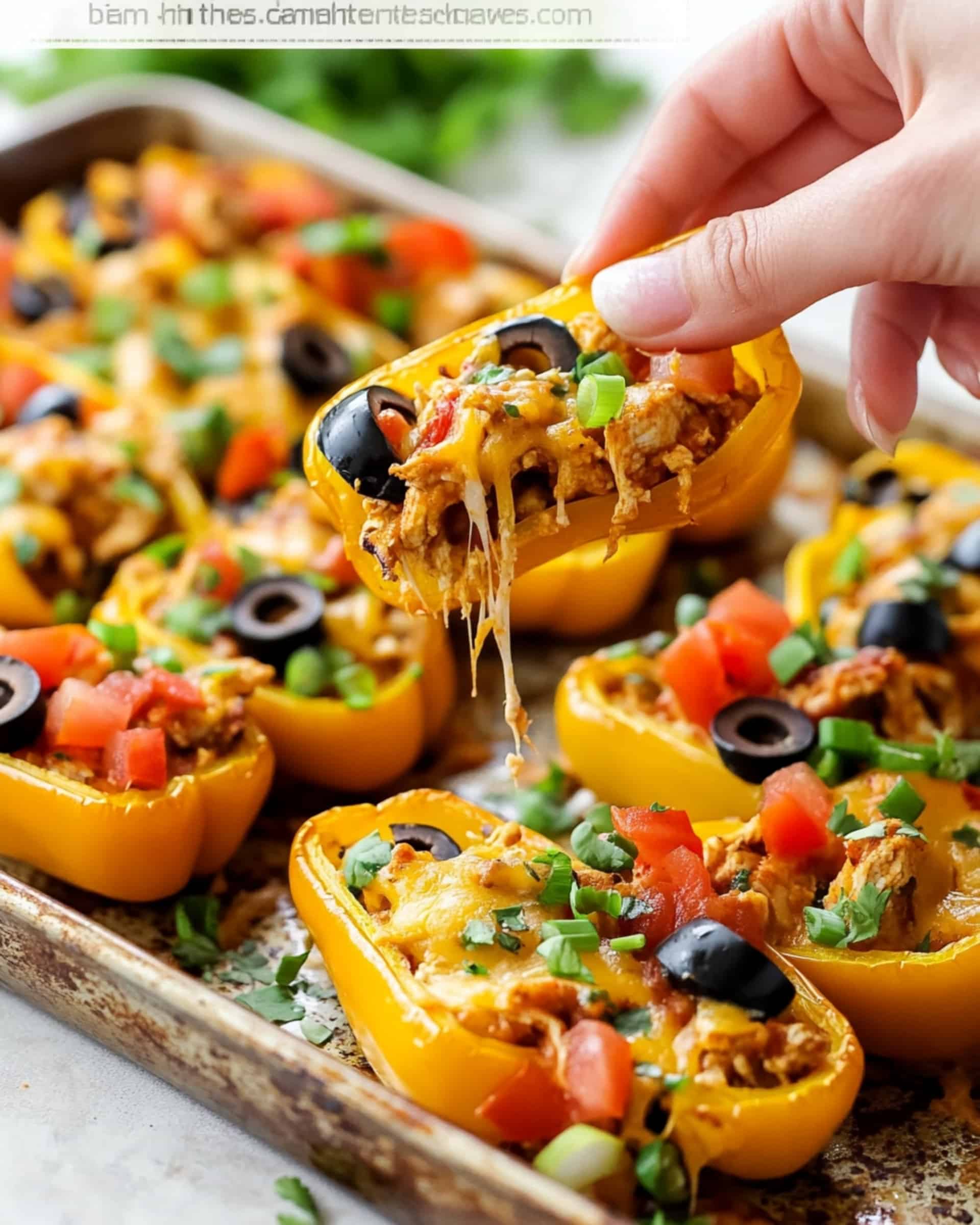 Chicken Healthy Nachos on Mini Bell Peppers Recipe