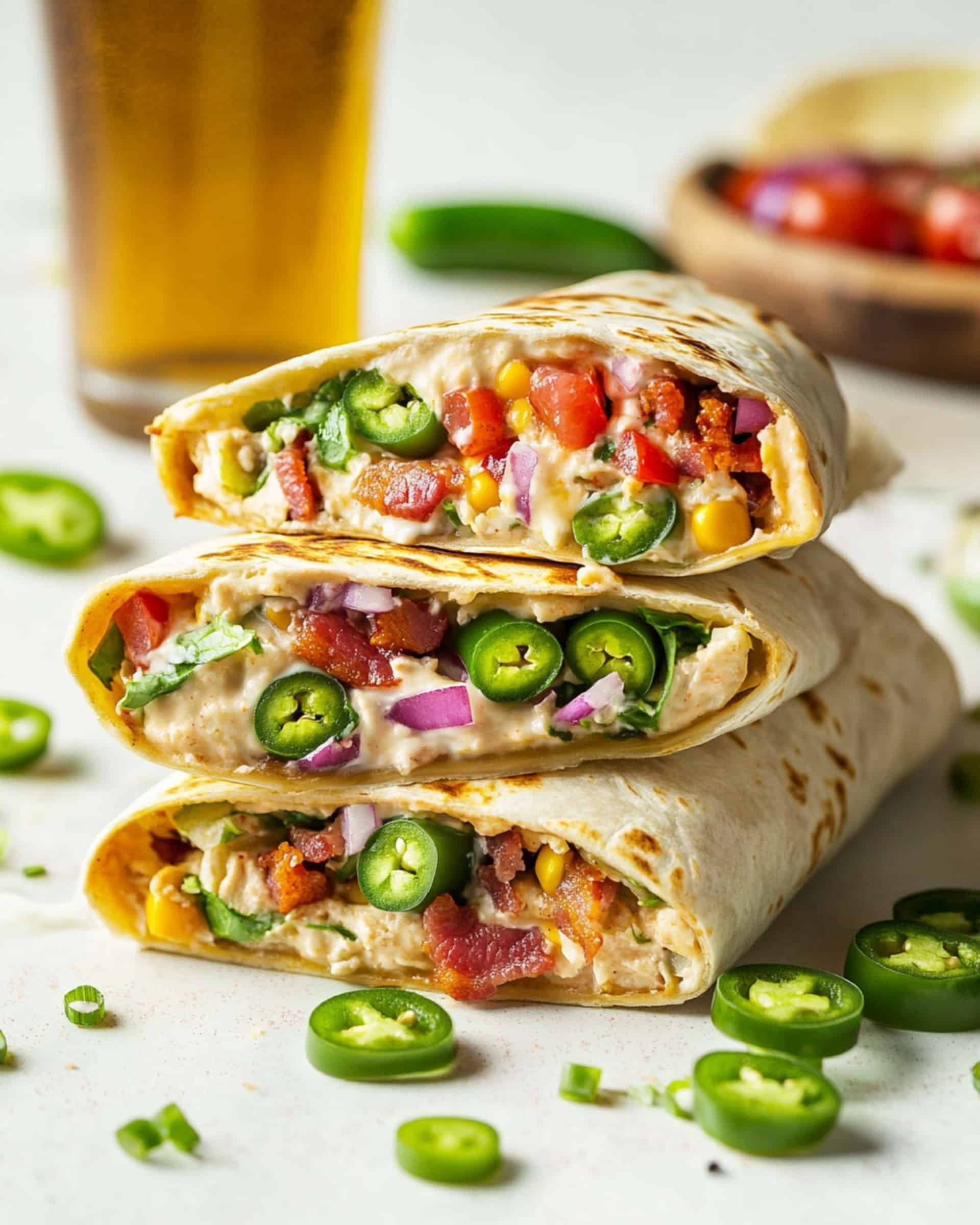 Jalapeno Popper Shredded Chicken Wraps Recipe