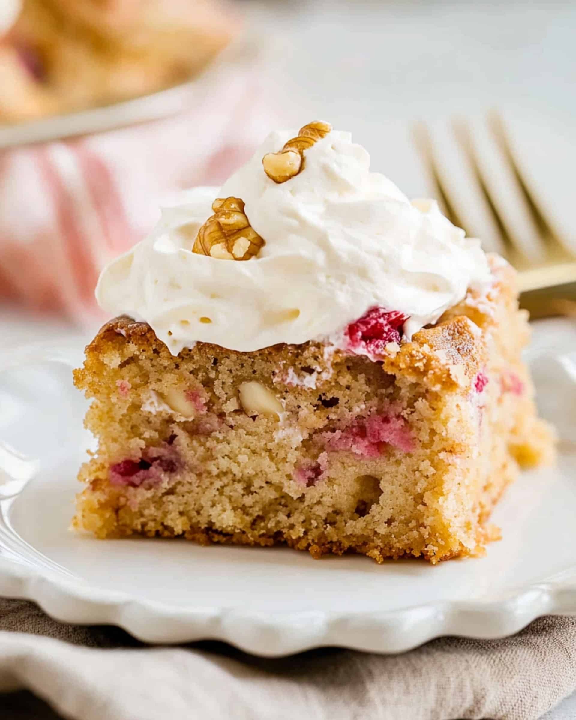 Rhubarb Cinnamon Pecan Cake Recipe