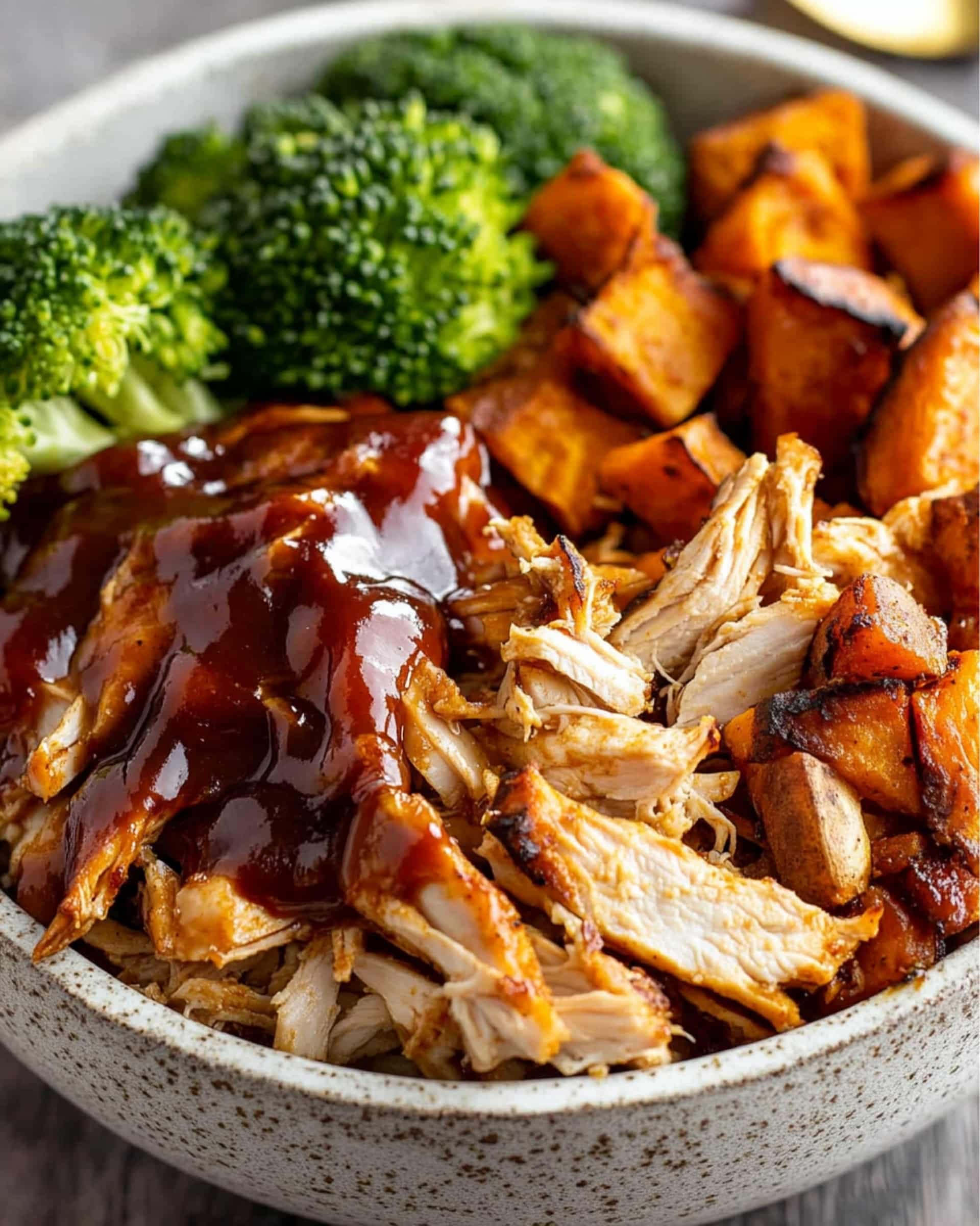 BBQ Chicken & Roasted Sweet Potato Bowls Recipe