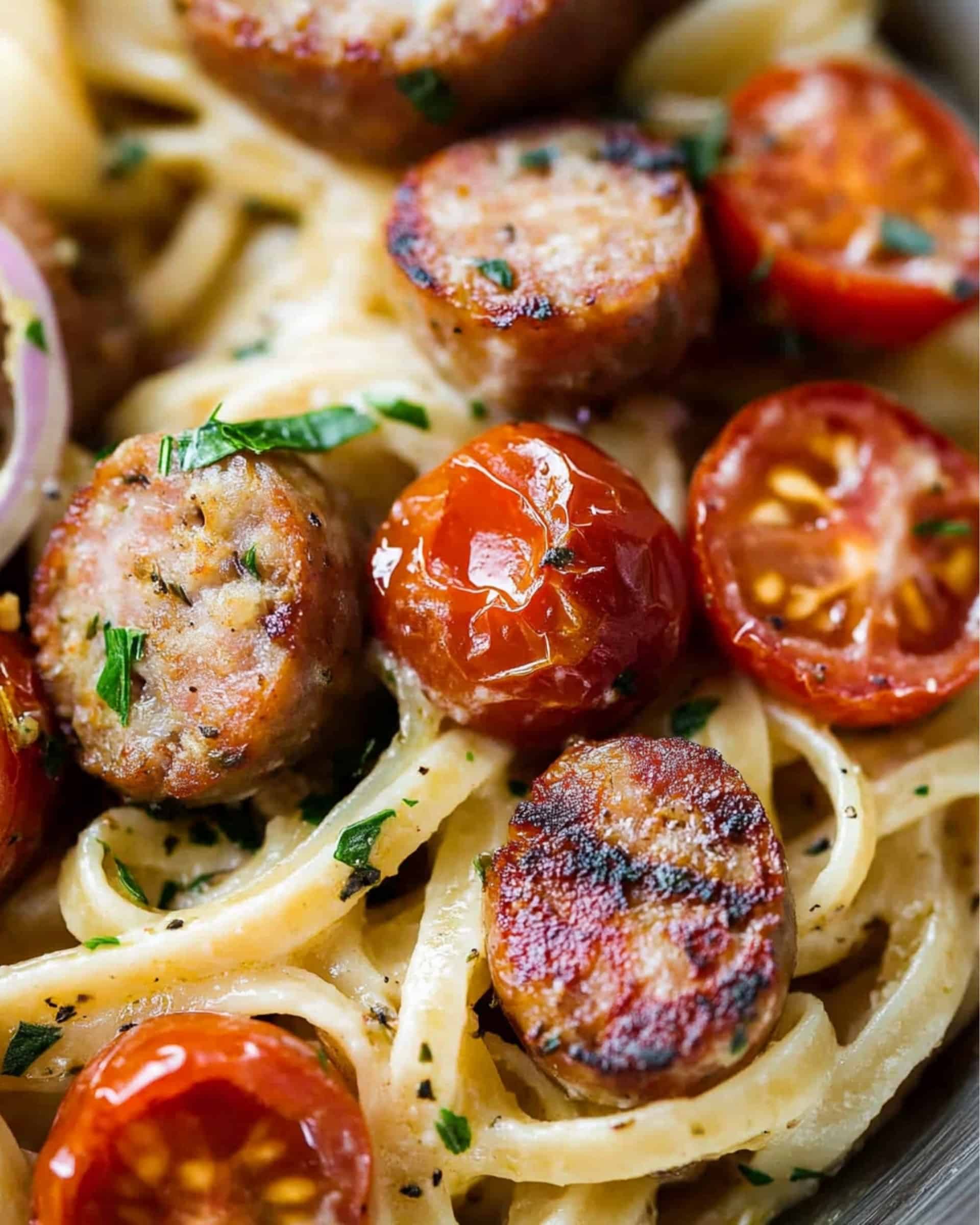 Chicken Sausage Fettuccine Alfredo Recipe