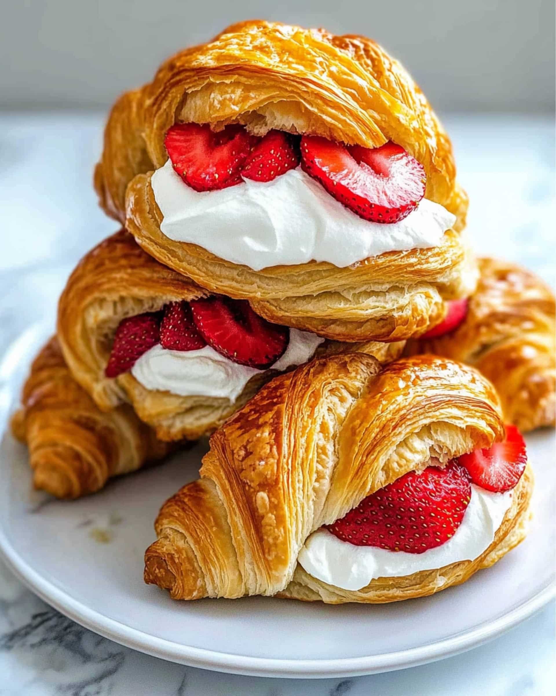 Strawberry Croissant Sandwich with Almond Whipped Cream Recipe