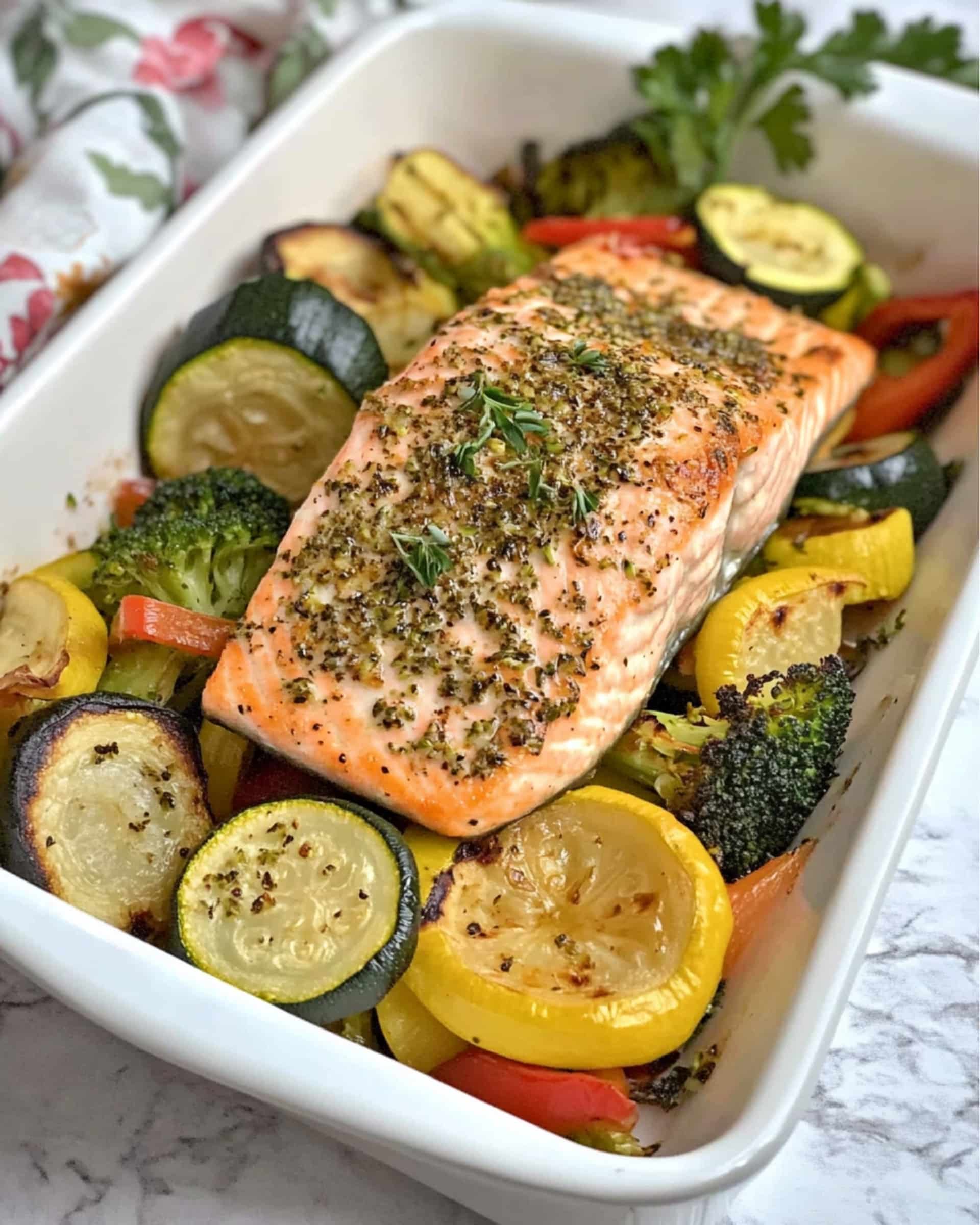 Lemon Herb Sheet Pan Salmon Recipe