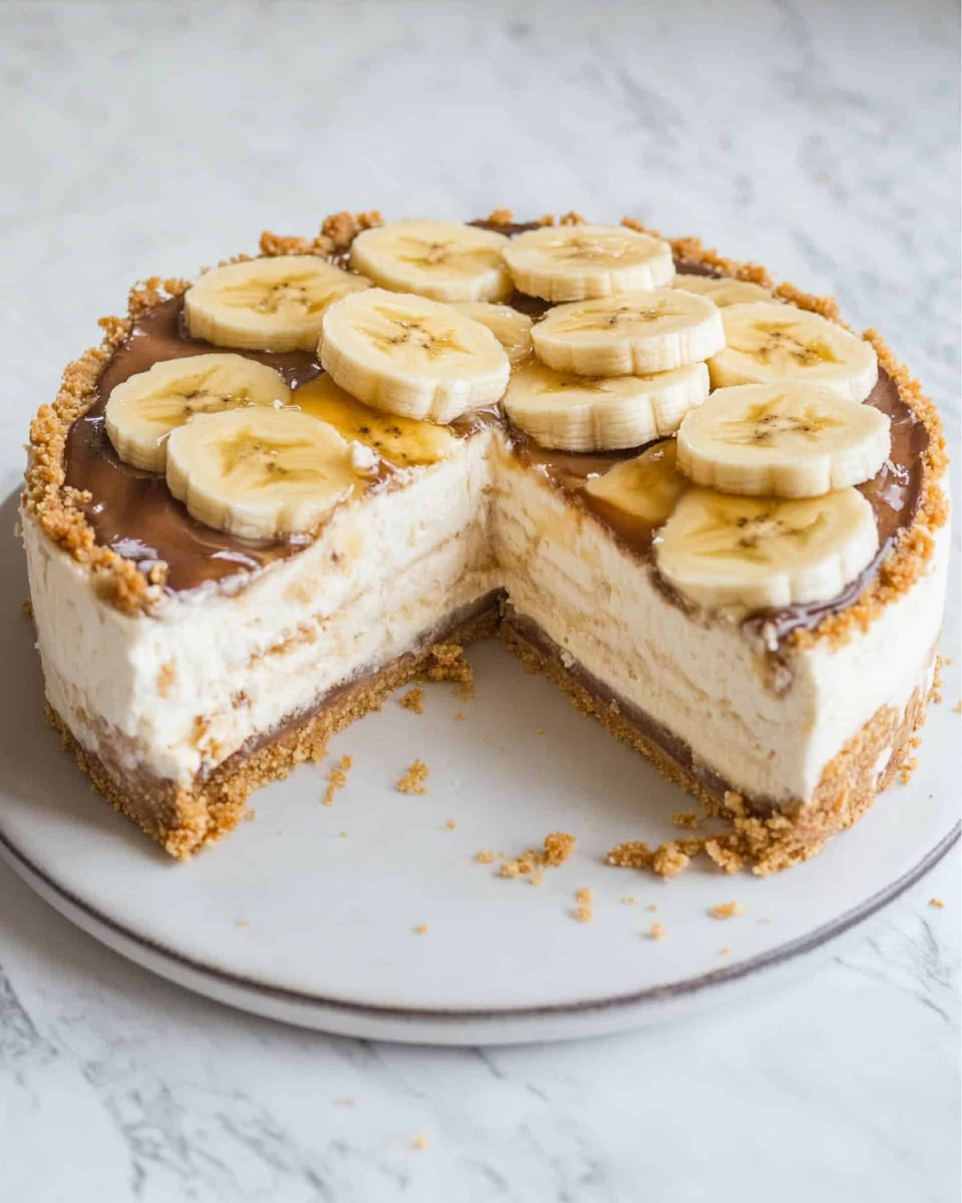 No Bake Nutella Cheesecake with Banana Recipe