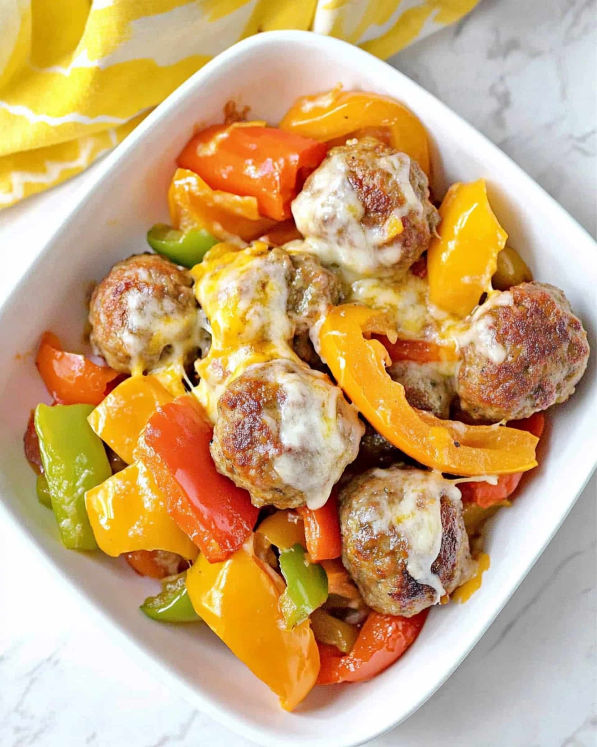 Cheesy Italian Sausage Bake with Peppers Recipe